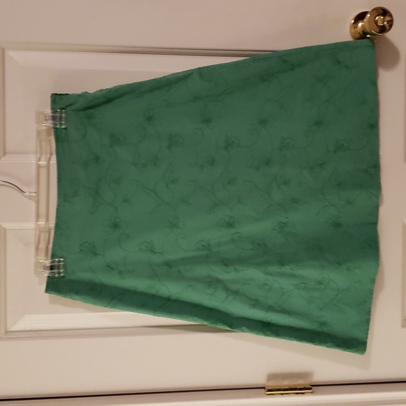 St. John's Bay Dresses & Skirts - St Johns Bay Green Embroidered Skirt NWT